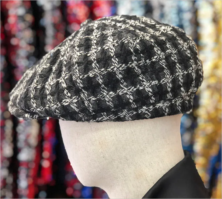 Men's woven Basket Cap Black